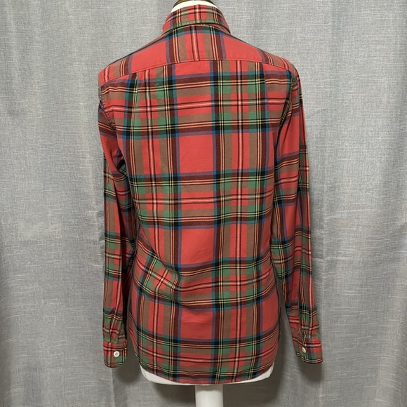 Wmns J Crew Sz XS-Red Holiday Plaid-Cotton-Vintage Faded Wash-EUC - Picture 7 of 13